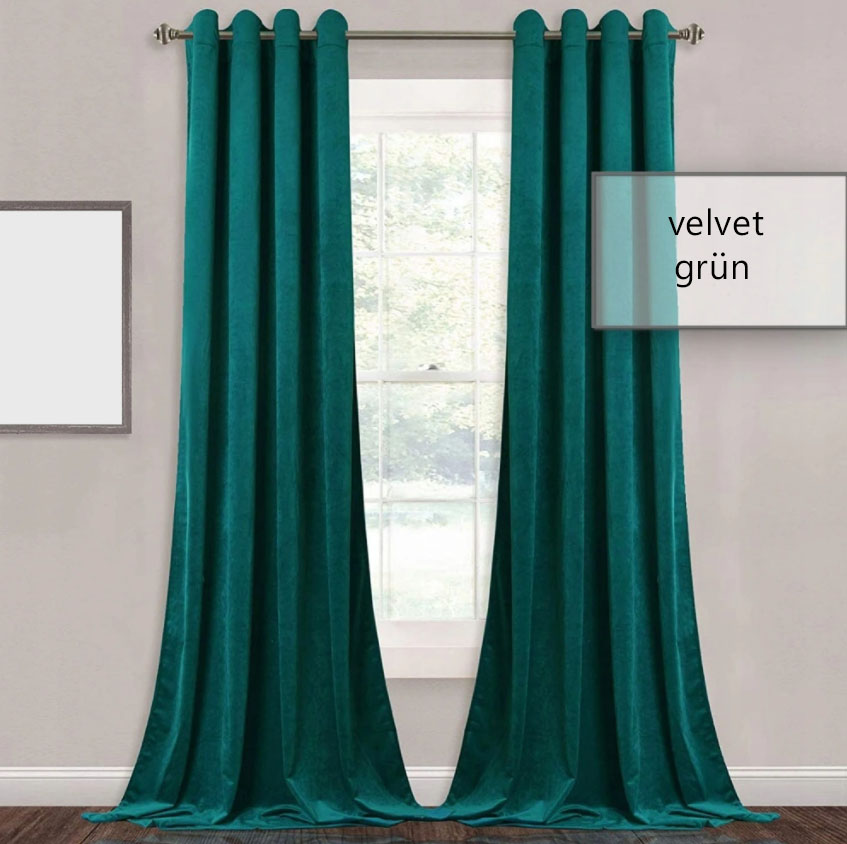 Vorhang mit Ösen Fertiggardine Velour Samt Velvet Blickdicht 140 x 270cm 